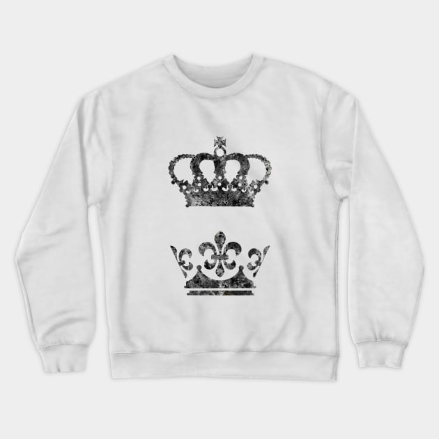 King and Queen Crown Crewneck Sweatshirt by RosaliArt